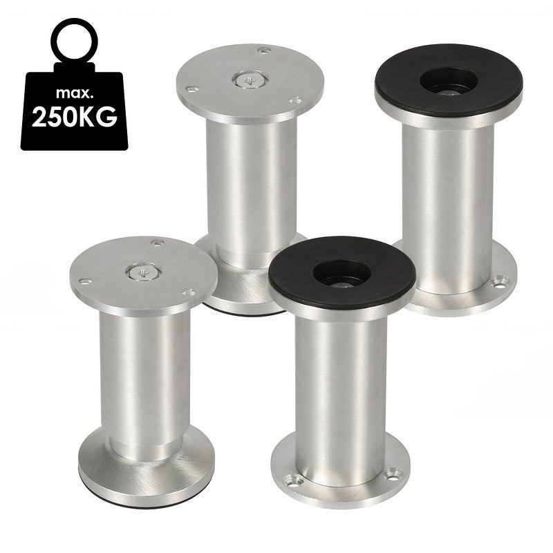 Lot De 4 Pieds En Aluminium à Visser Pour Meubles (canapé, Armoire)