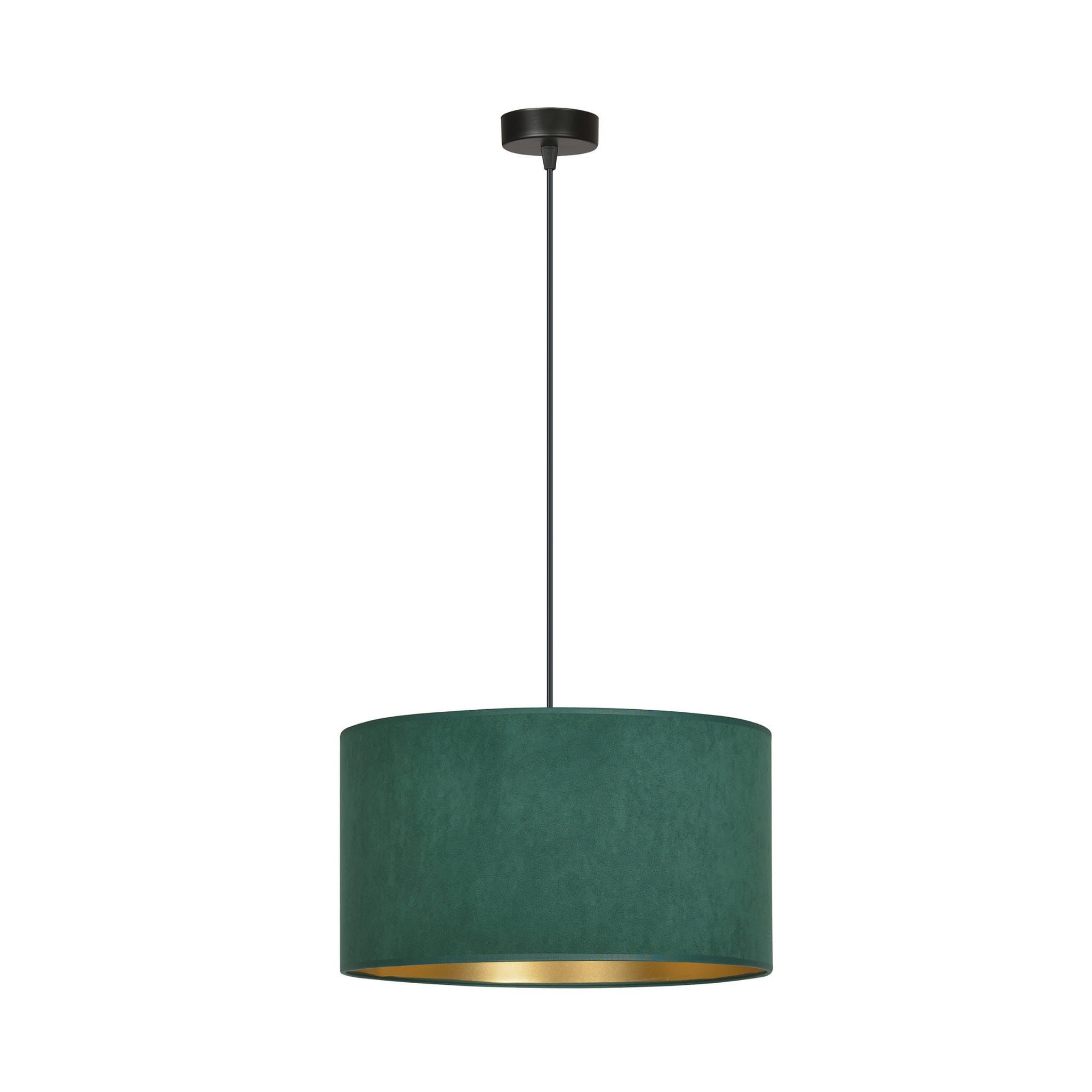 Lampa sufitowa Hilde czarno-zielona-złota 1xE27x15W wym: 100 x 35 x 35 cm tkanina Emibig