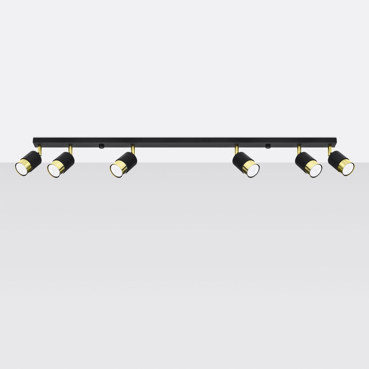 Plafon ALVOR 6 czarny/złoty LED 4000K - 117x5x18cm Sollux