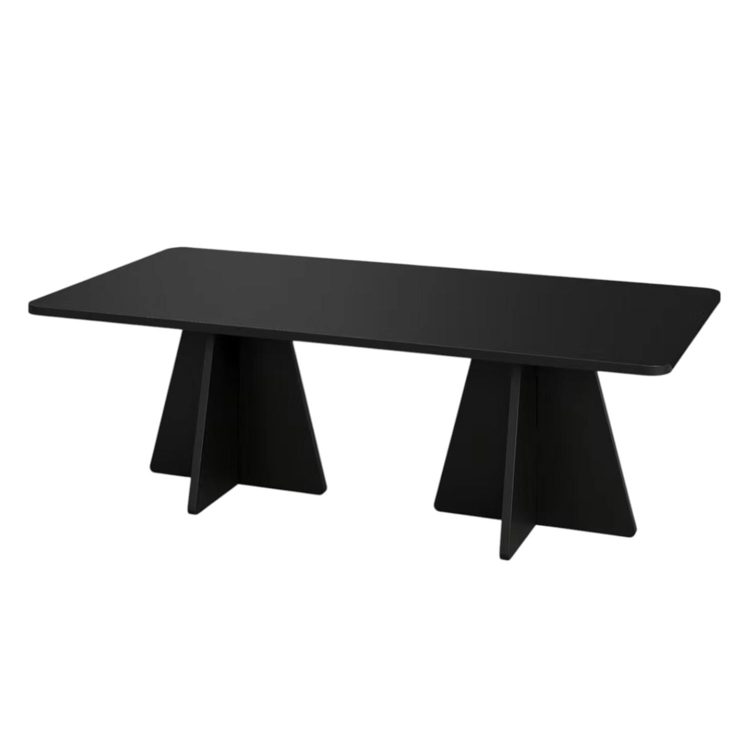 Table basse noire design avec pieds trapèze MARFA - 5