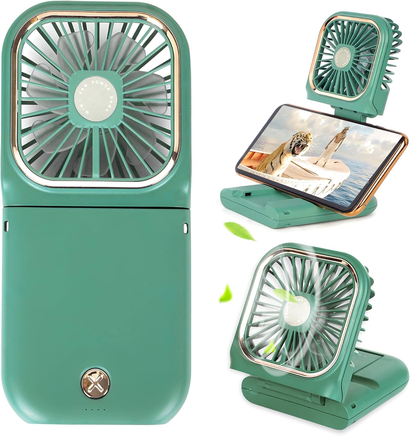 Mini ventilatore portatile 5 in 1 con power bank, ricarica USB, 3000 mAh, 3 velocità regolabili Mini ventilatore portatile 5 in 1 con power bank, ricarica USB, 3000 mAh, 3 velocità regolabili