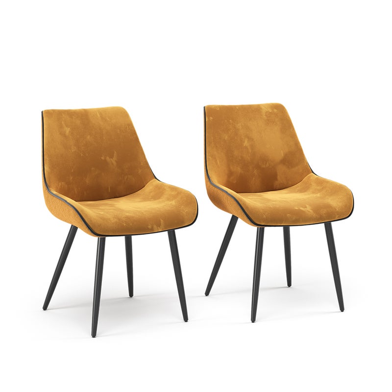 Vicco Krzesło do jadalni Eleganza, Musztardowy żółty, Zestaw 2 sztuk