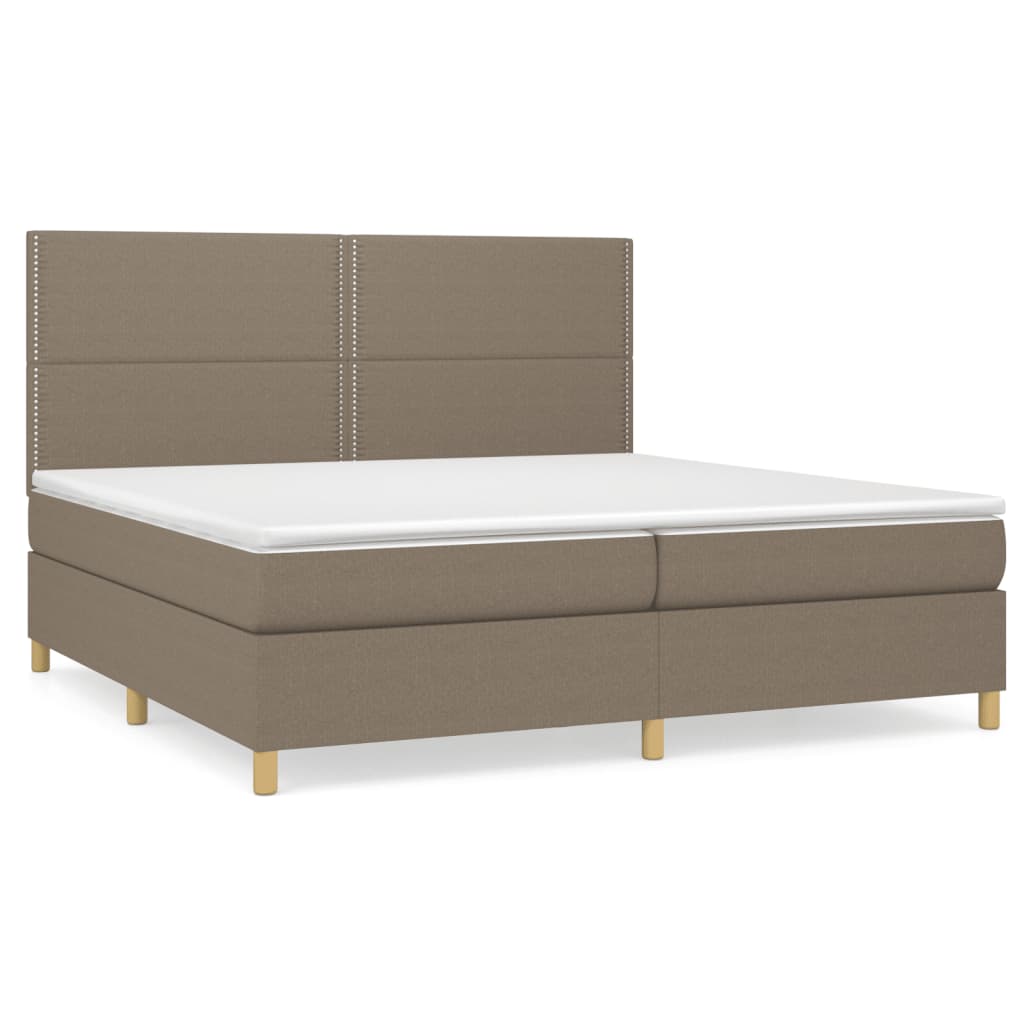 Lit boxspring avec matelas en tissu gris taupe 200x200 cm - COMFORTXL ...