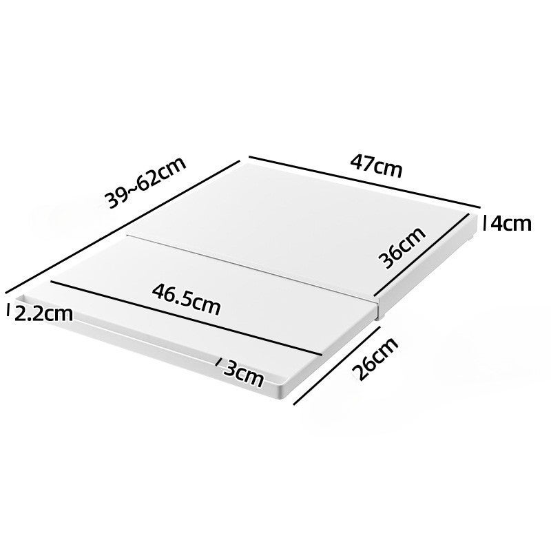 Étagère Extensible de Cuisine pour Micro-ondes et Four, Support Coulissant, Rangement Pratique, Acier Résistant, 36×47×4 cm, Blanc - 2