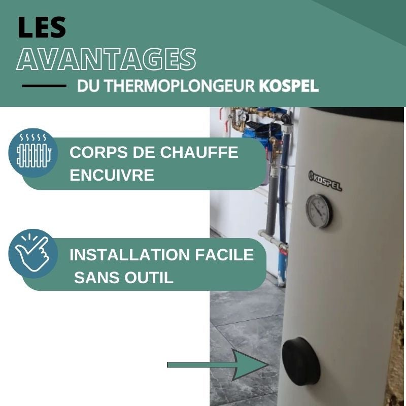 Résistance électrique avec thermostat 2 kW - 230V - 3