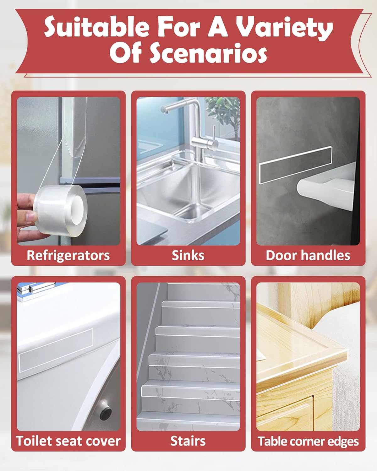 Protection d'angle pour table de bébé, ruban adhésif nano ultra résistant pré-adhésif 3M pour protéger les tables et meubles de bébé - 6