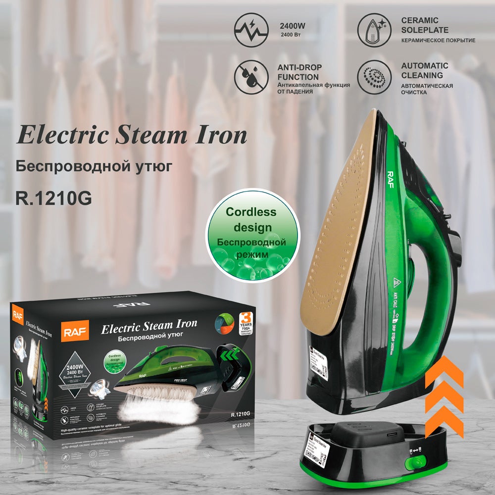 Set 2 ferri a vapore filo/senza filo, portatili e handheld, macchina stirante casa, stiro rapido ed efficace, ideale per tutti i tipi di tessuti - 5