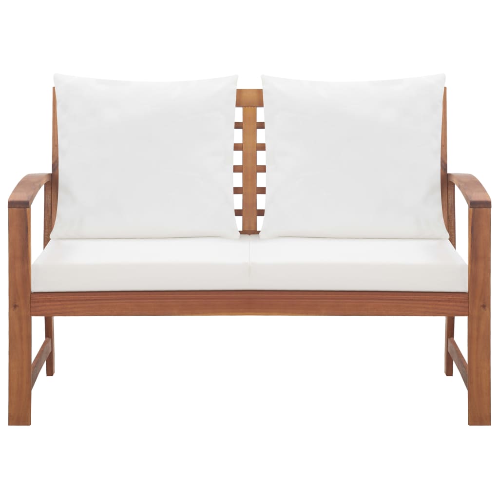 Salon de jardin avec coussins 4 pcs Bois d acacia solide - 7