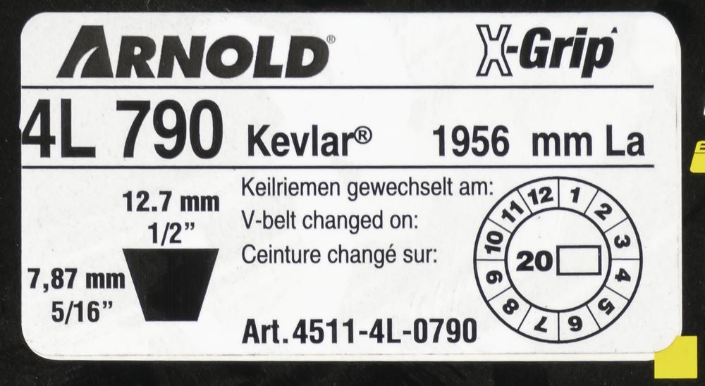 Courroie trapézoïdale X-Grip V de type 4L790 - 2