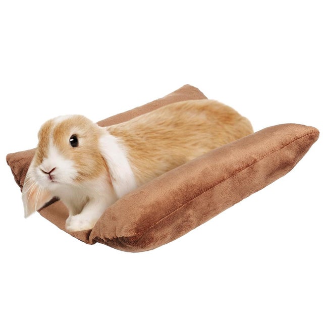 Una manta suave y mullida para conejos, de color marrón. Lavable a máquina. Apta para conejos, hámsters y otros animales pequeños