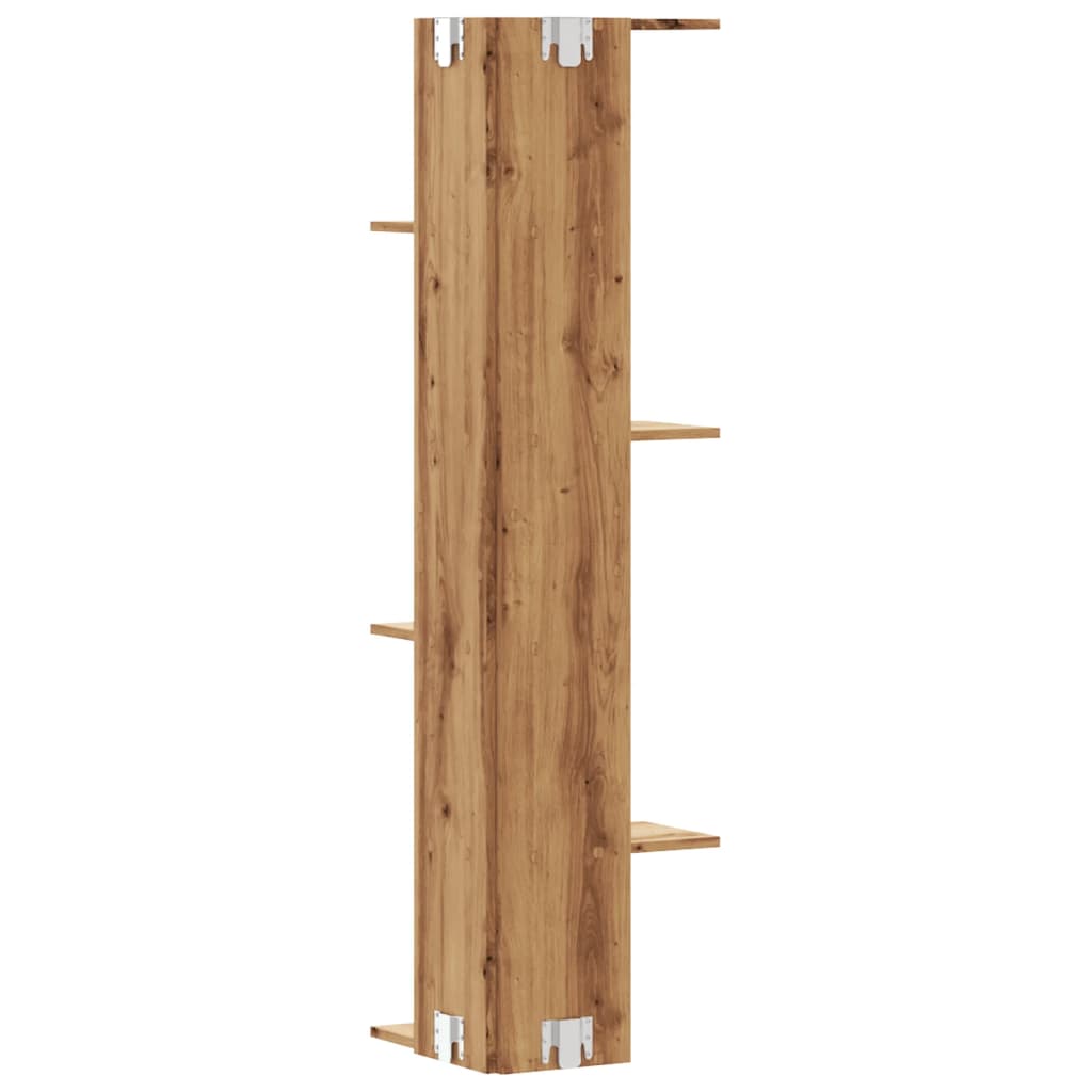Étagère d'angle murale | Étagère flottante | Étagères de rangement chêne artisanal bois d'ingénierie CFW96804 - 6