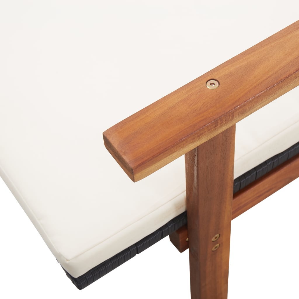 Chaise longue et coussin Résine tressée et bois d'acacia Gris - 8