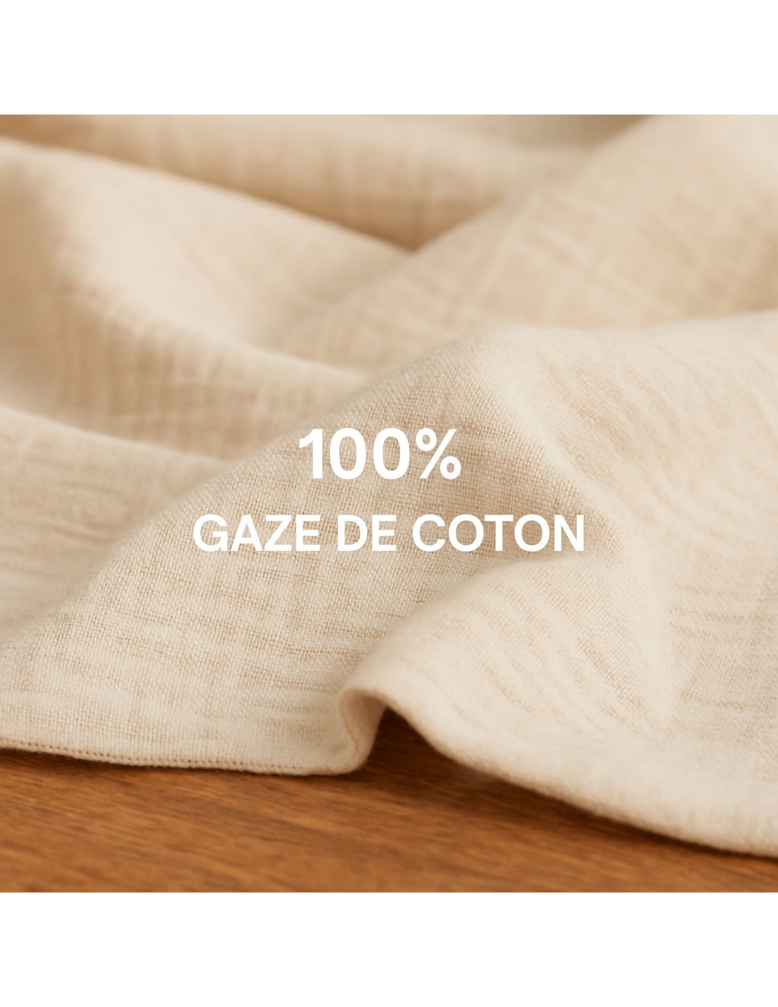 Parure de Lit en Gaze de Coton 240 x 220 cm - Blanc - 3