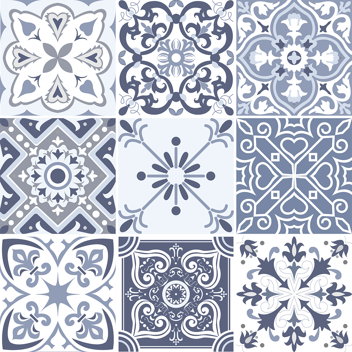 9 adesivi piastrelle di cemento pesatoni - Sticker adesivo - adesivi murali - 9stickers15x15cm - 2