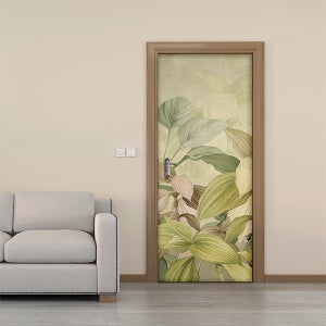 Sticker Porte Forêt Jungle - 73x205 Cm, Amovible, Imperméable - Décoration Murale Ou Porte Pour Salon, Chambre