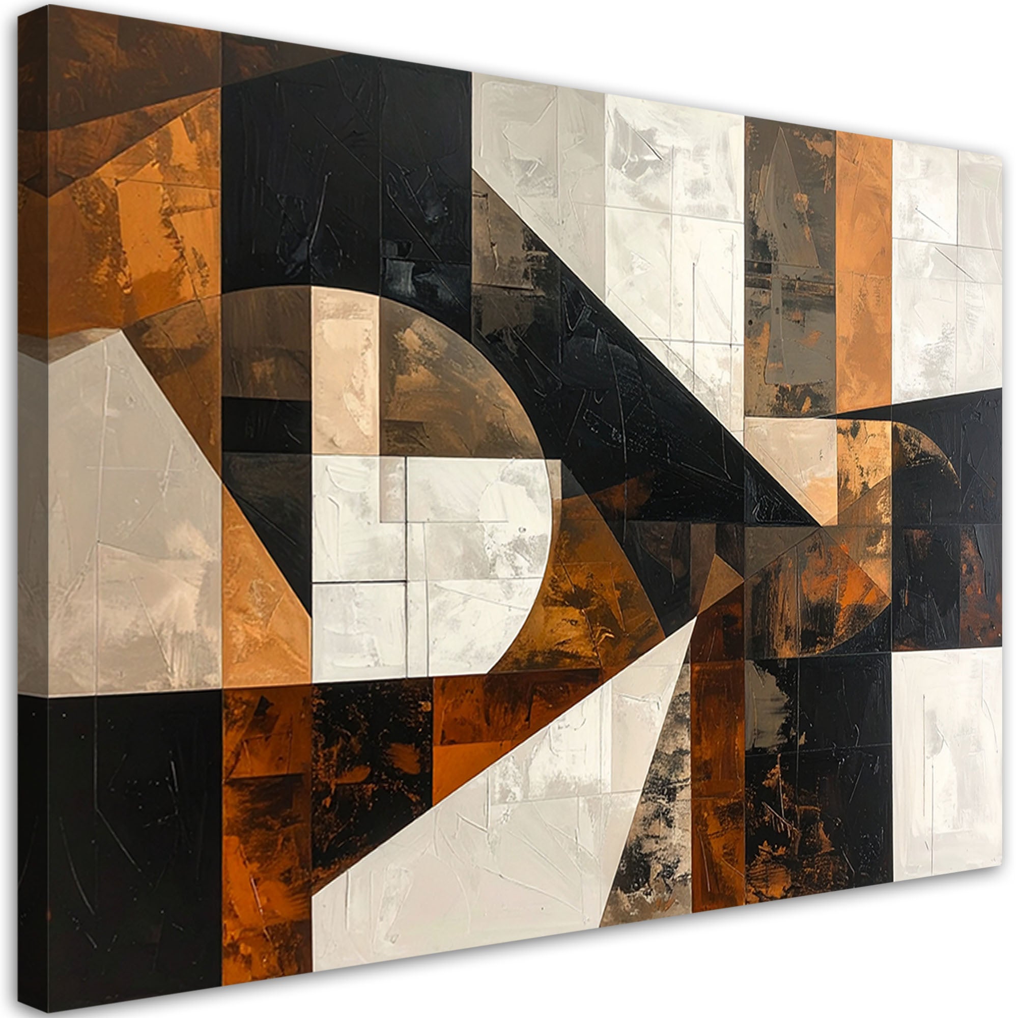Obraz do salonu sypialni biura loftu, Geometryczna abstrakcja tekstura brązowy 90x60