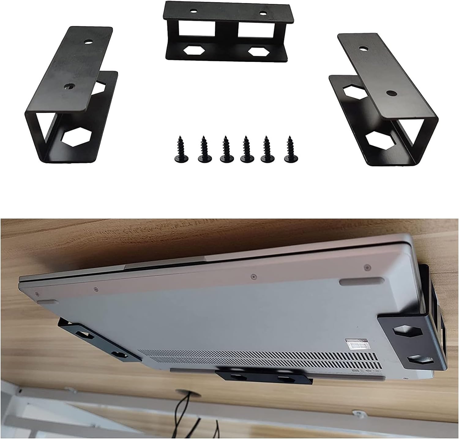 Metalowy wspornik do laptopa pasujący do większości laptopów, biurkowy wspornik pod stół na klawiaturę