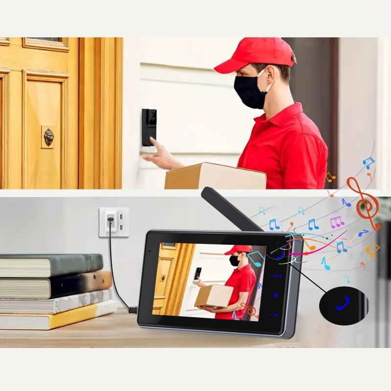 Interphone vidéo sans fil, pas besoin de WiFi, interphone audio bidirectionnel, carte 32G - 8