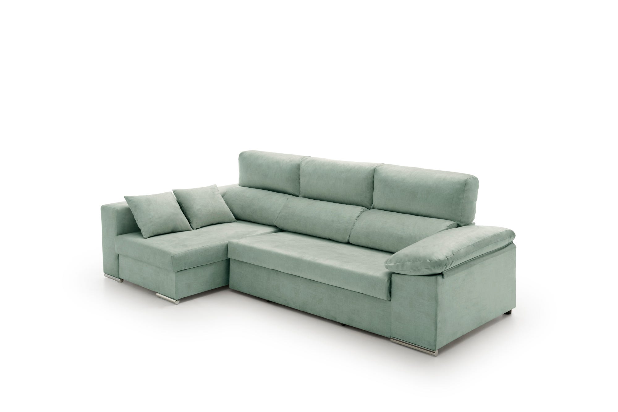 Sofa Chaise Longue Cama con Arcón Giulia Agua Marina Izquierda | Leroy ...