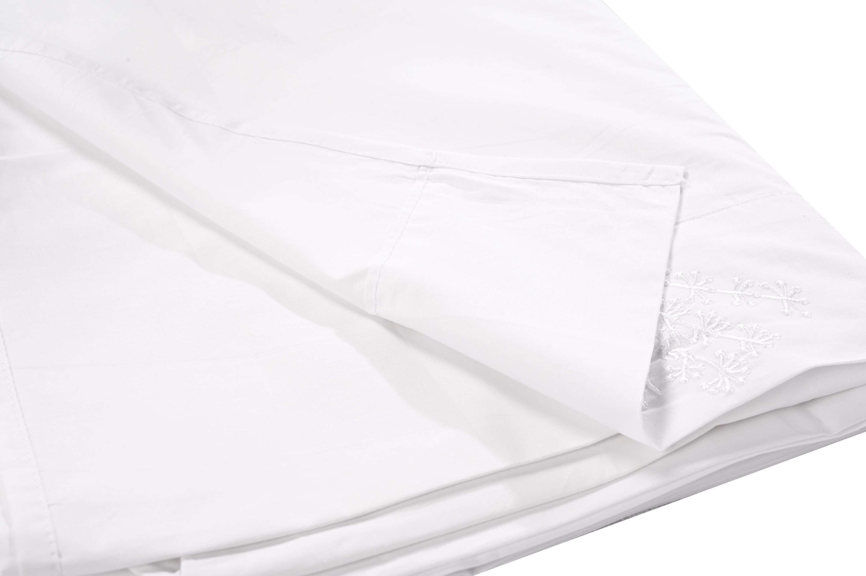 Drap de dessus Broderie Branches coton 200 fils blanc lit 135 cm - 6