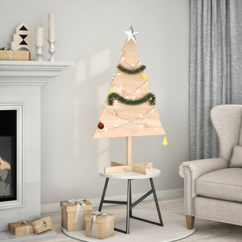 Drewniana choinka do udekorowania, 110 cm, lite drewno sosnowe vidaXL