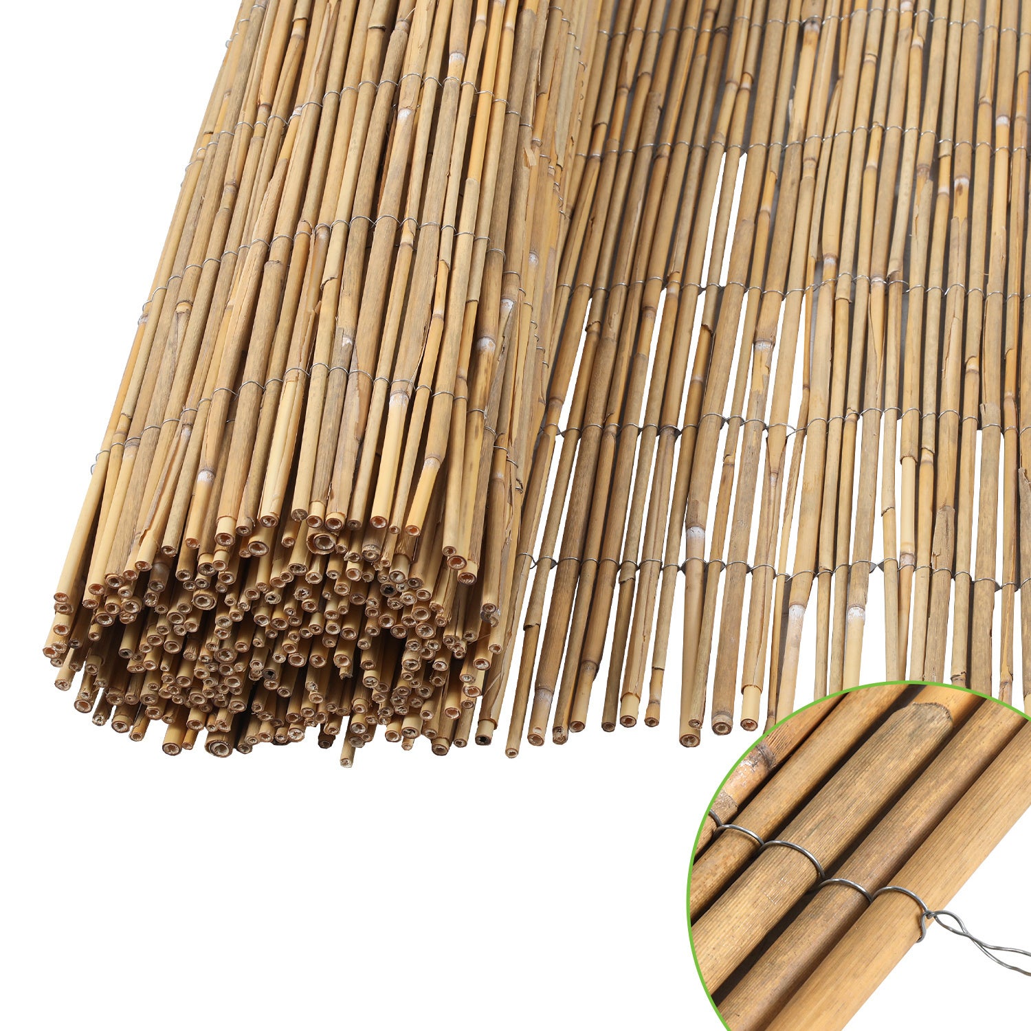 Naturalna mata trzcinowa 120 × 600 cm, dekoracyjna osłona zewnętrzna