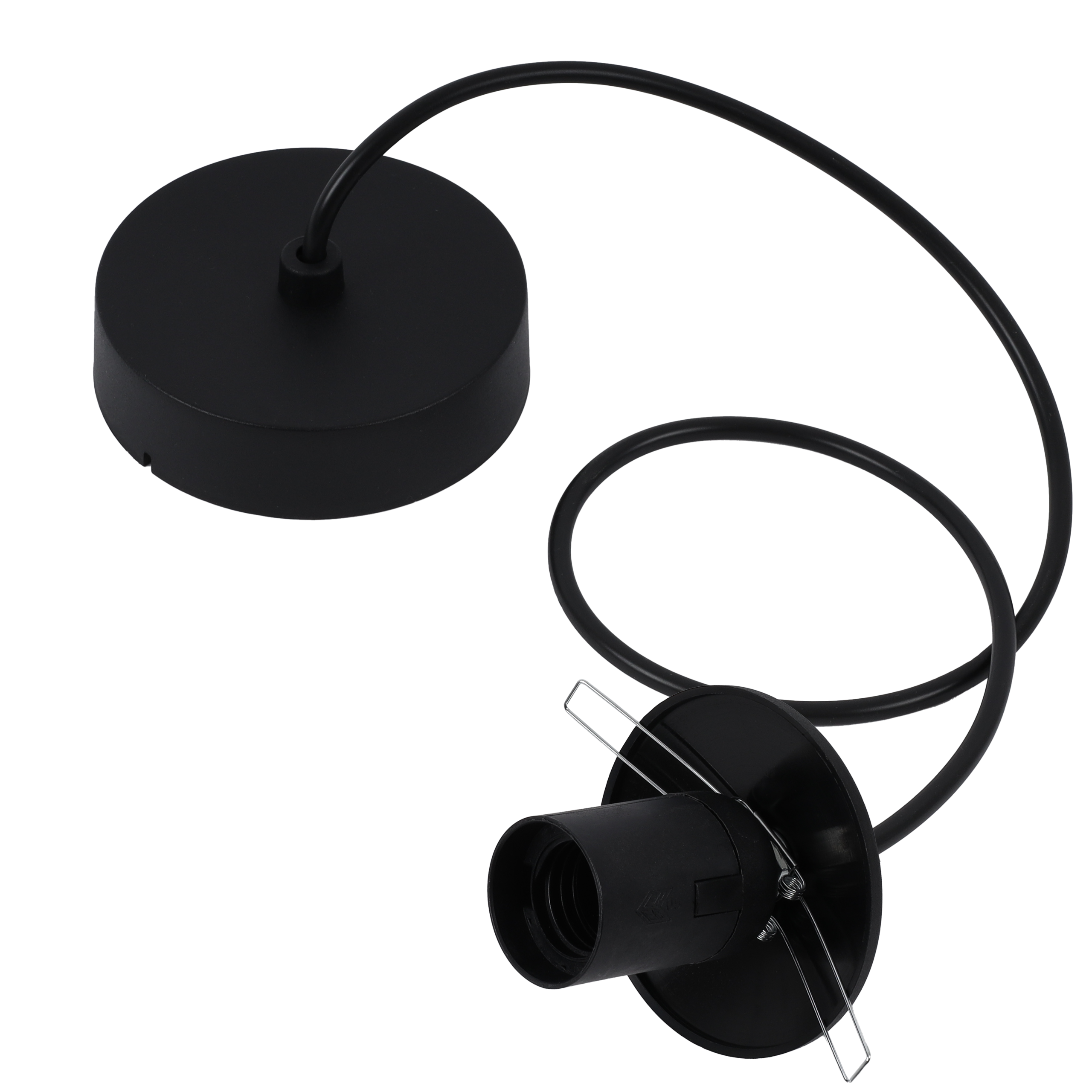 Zawiesie do lampy wiszącej 100cm oprawka talerzyk E27 czarny
