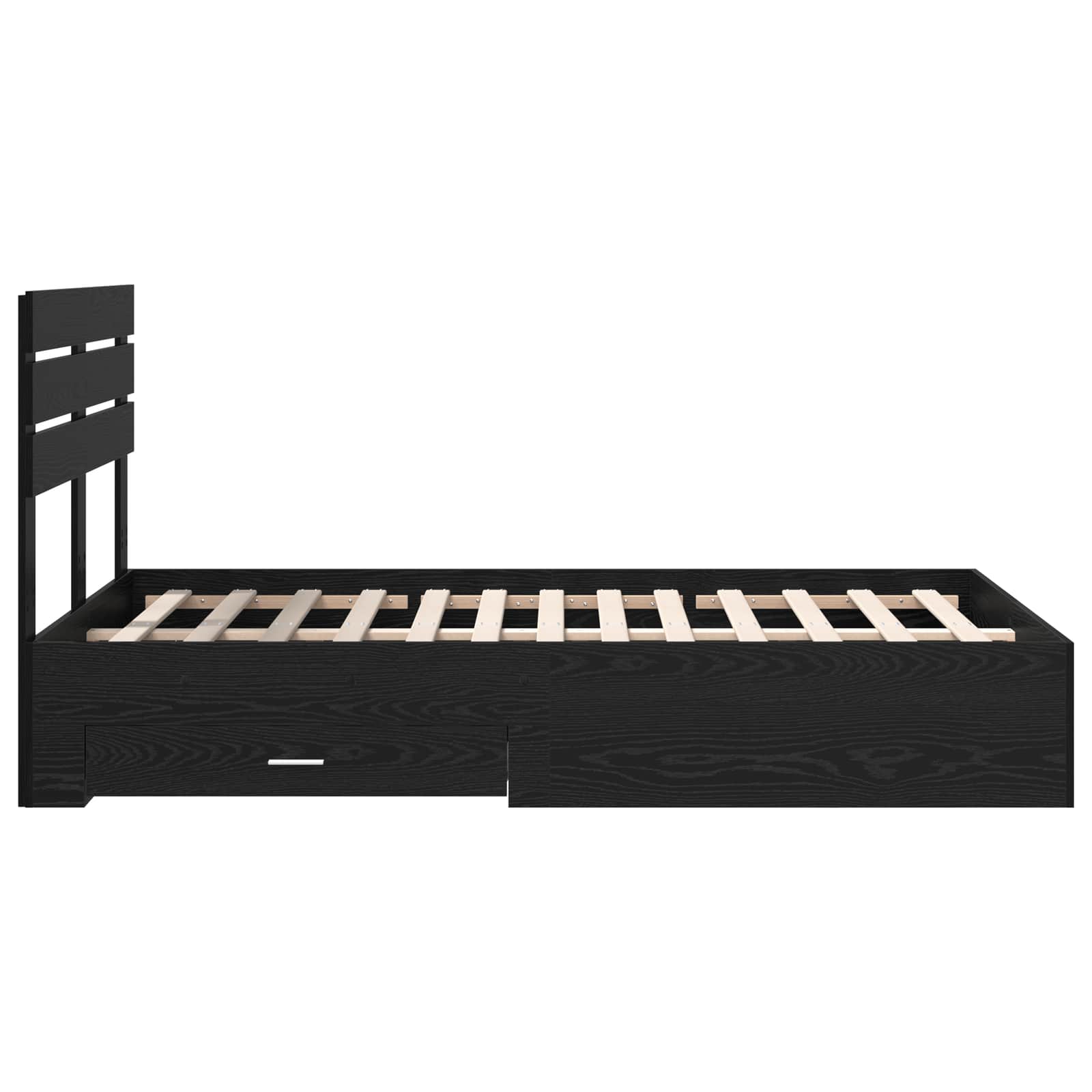 Cadre de lit en panneau de bois, chêne noir, pour la chambre, 135 × 190 cm - 9
