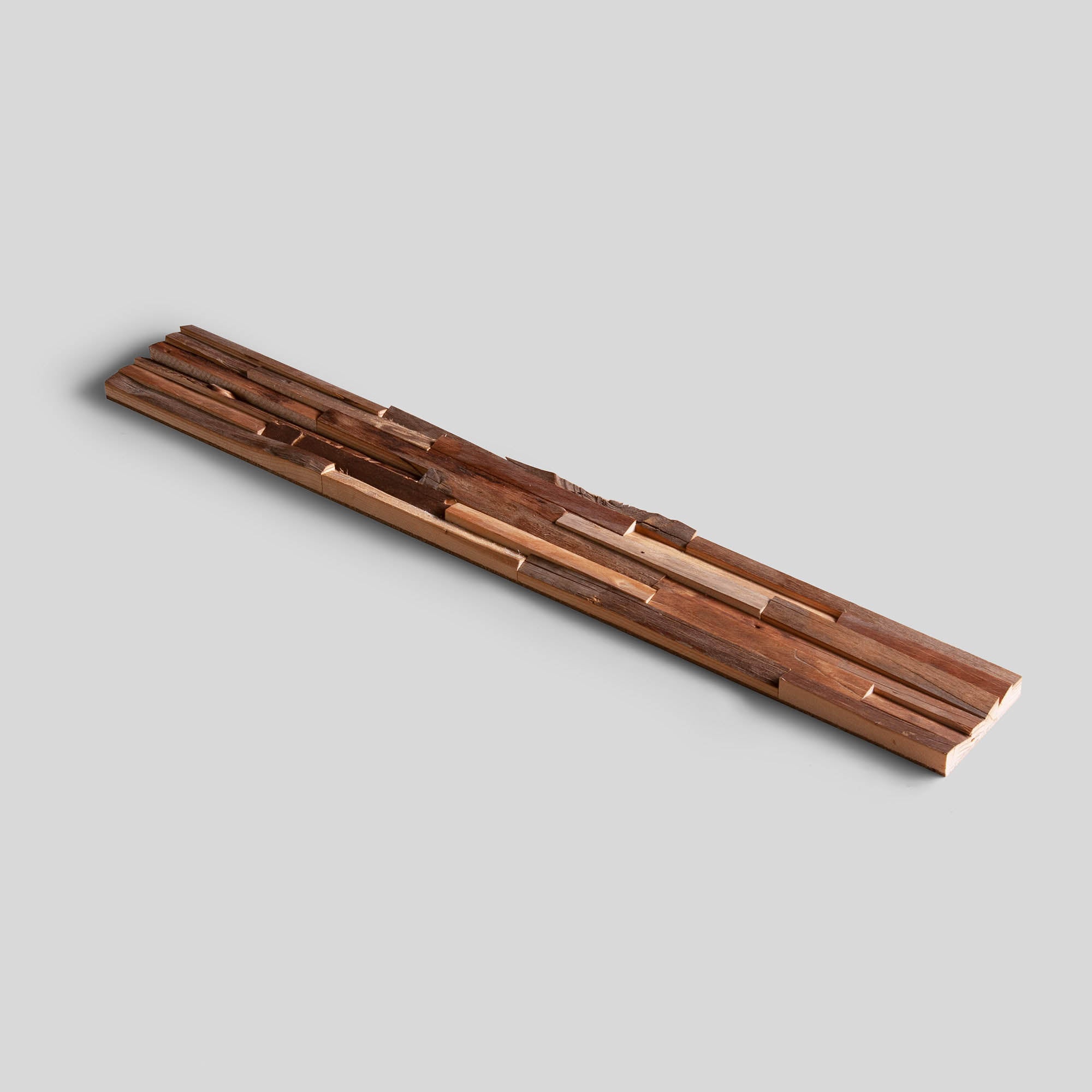 Panneau Mural Bois 3D Incognito - Vieux Bois Récupéré Brossé - 72x10cm - Épaisseur 5-24mm - Parement Décoratif - 1m²/14 Panneaux - 5
