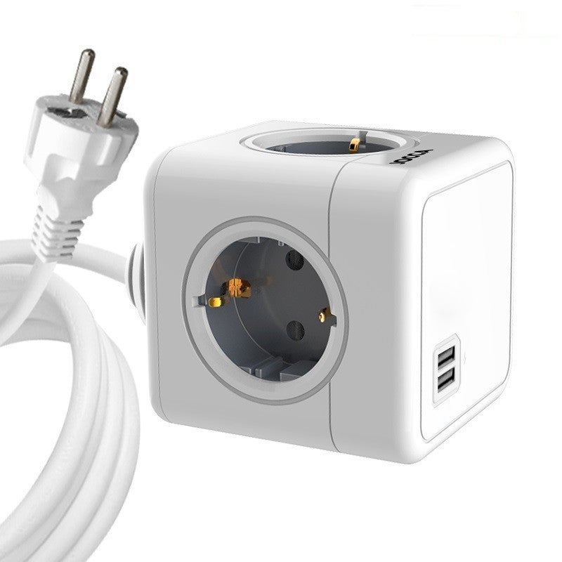 Jocca 1577 Regleta Cubo 4 Tomas + 2 USB 1.5m Blanco - Imagen 2