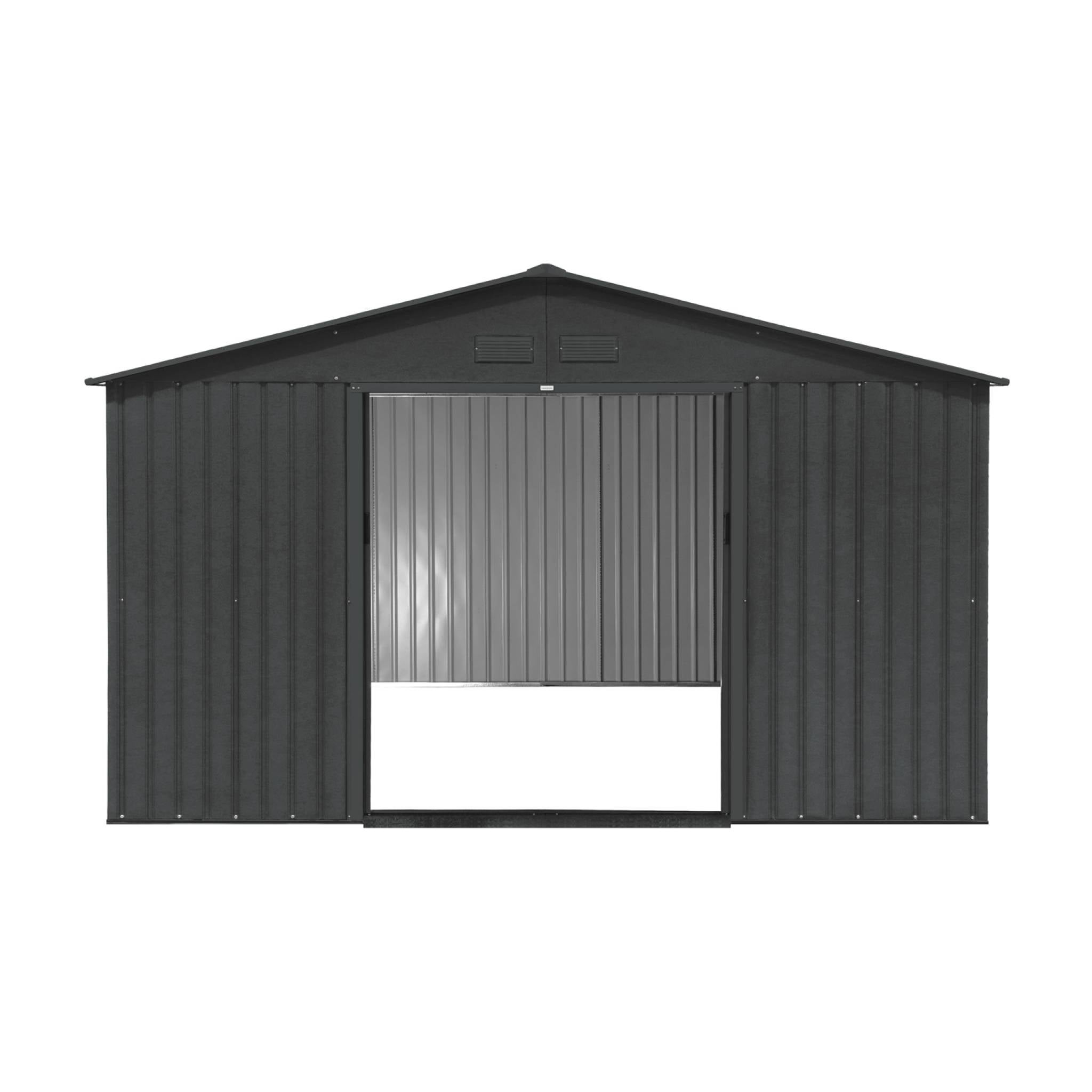Caseta de jardín, 10.85m², Boulonnais, Antracita, 330x308x166 cm - 6
