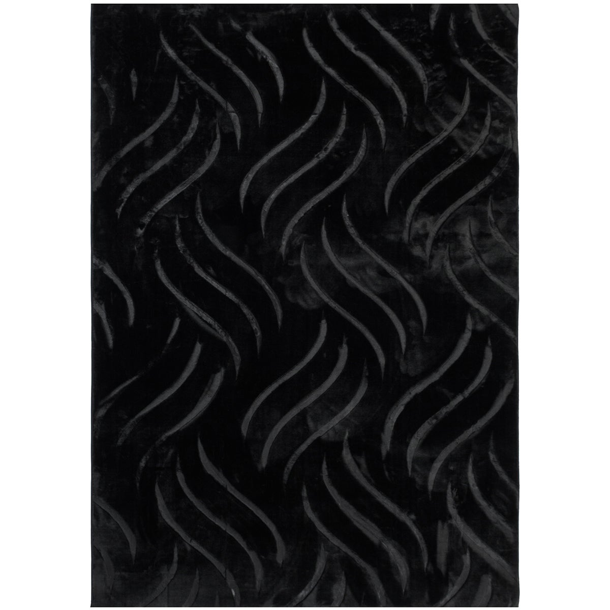 Dywan Glamour 3D 120x170 cm Fala czarny