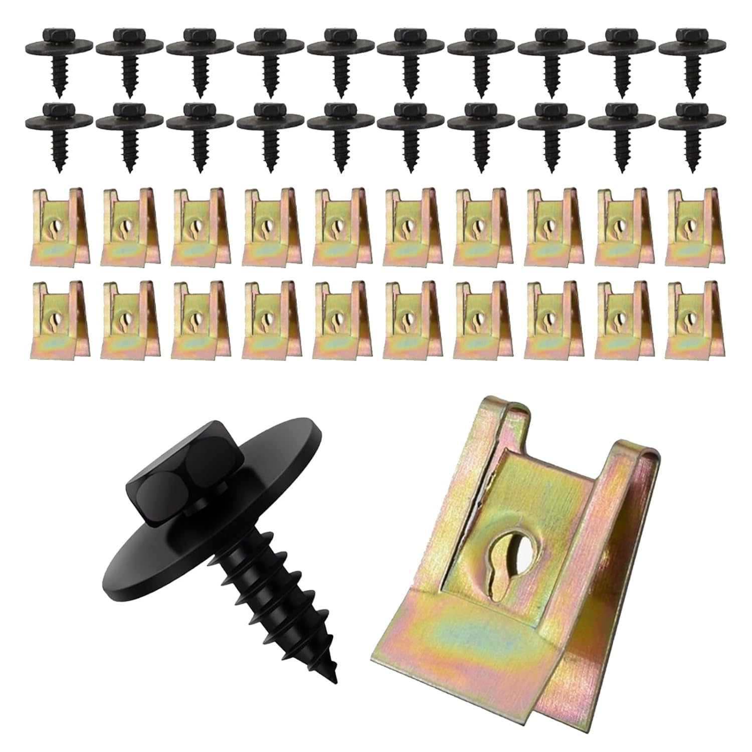 Kit de 40 vis et écrous de fixation, 20 vis de garde-boue de ...