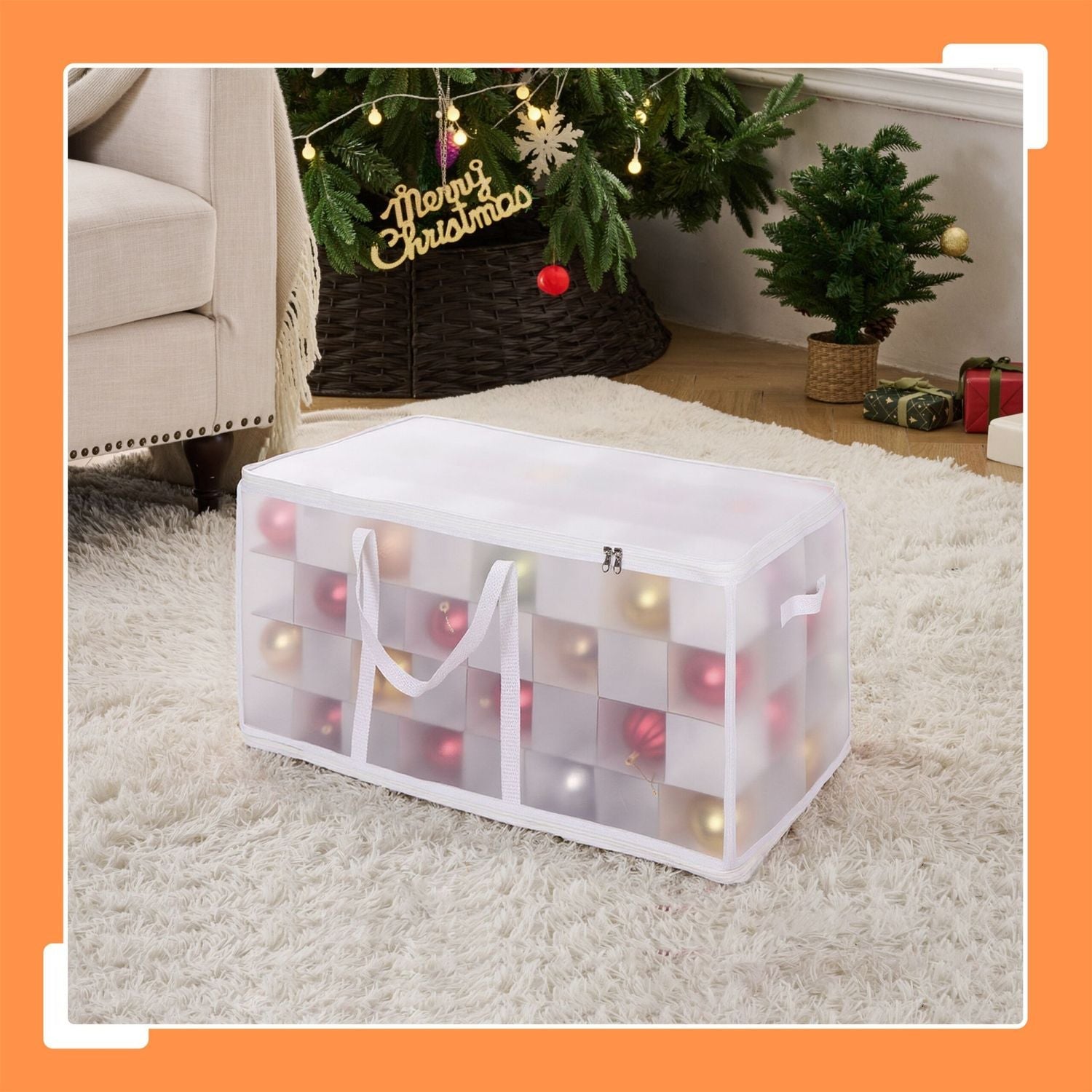 Boîte Rangement décoration Noël - Caisse de Stockage 30,5 x 30,5 x 30,5