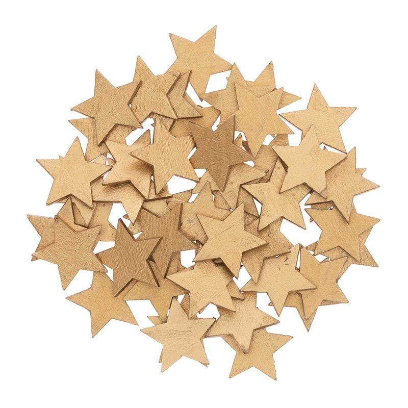 Lot de 200 mini étoiles en bois naturel - Décorations en bois brut - Pour travaux manuels de mariage - Tailles mixtes - Découpe en forme d'étoile en bois