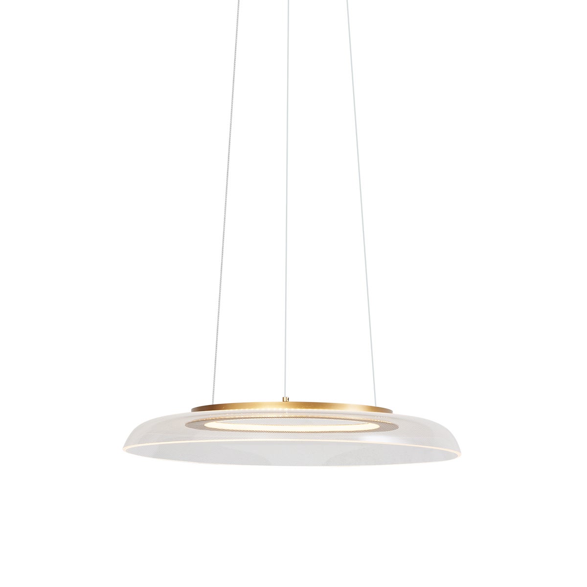 Qazqa designerski lampa wisząca - Scacrylic - gold, okrągły, led zintegrowana 23w zestawie, Integrated led, ściemnialny, 50cm