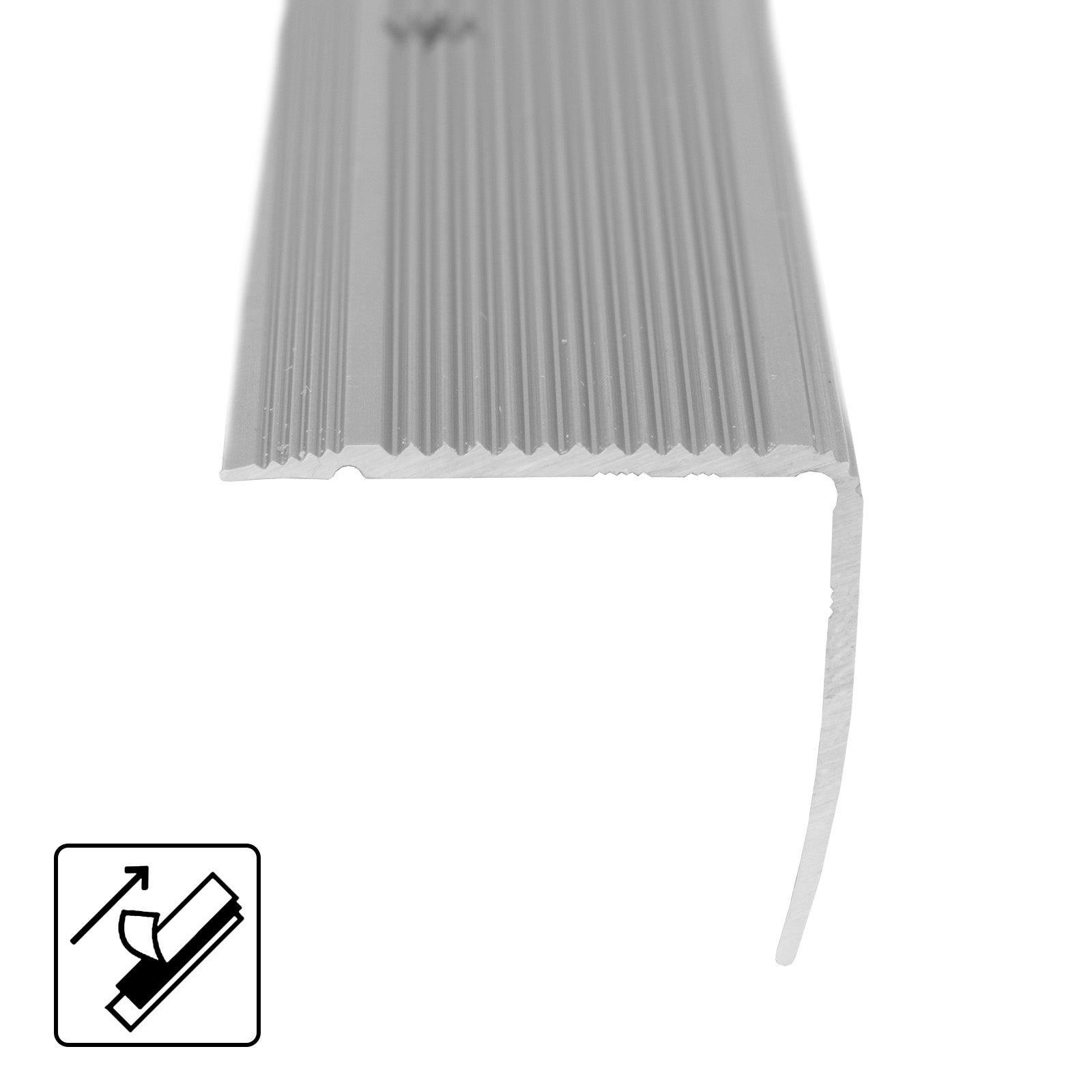 Stringhe integrali, Forma: L 35 x 30 mm Lunghezza: 100 cm, Autoadesivo, Argento - 3