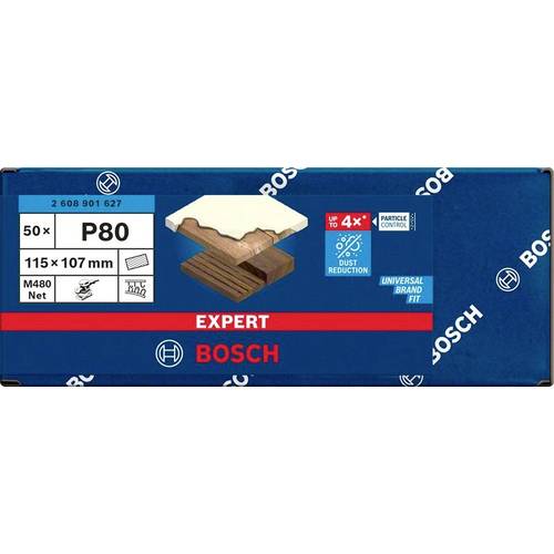 Tarcze Ścierne Bosch EXPERT M480 50 sztuk Redukcja Kurzu Ziarnistość 80 - 2
