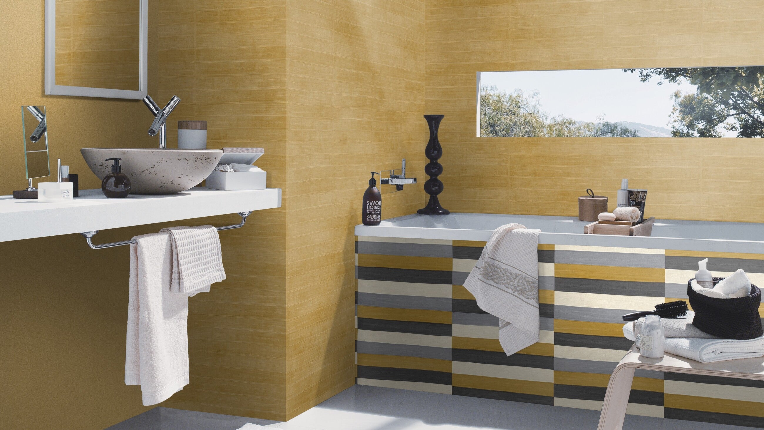 Carta da parati Rasch 418651 - Carta da parati in tessuto non tessuto scuro con aspetto e struttura della pelliccia in giallo ocra - 3