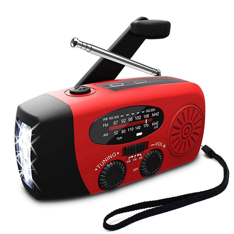 Radio à manivelle, Radio à manivelle Portable Radio météo Solaire Auto Radio à manivelle, Radio à manivelle Portable Radio météo Solaire Auto