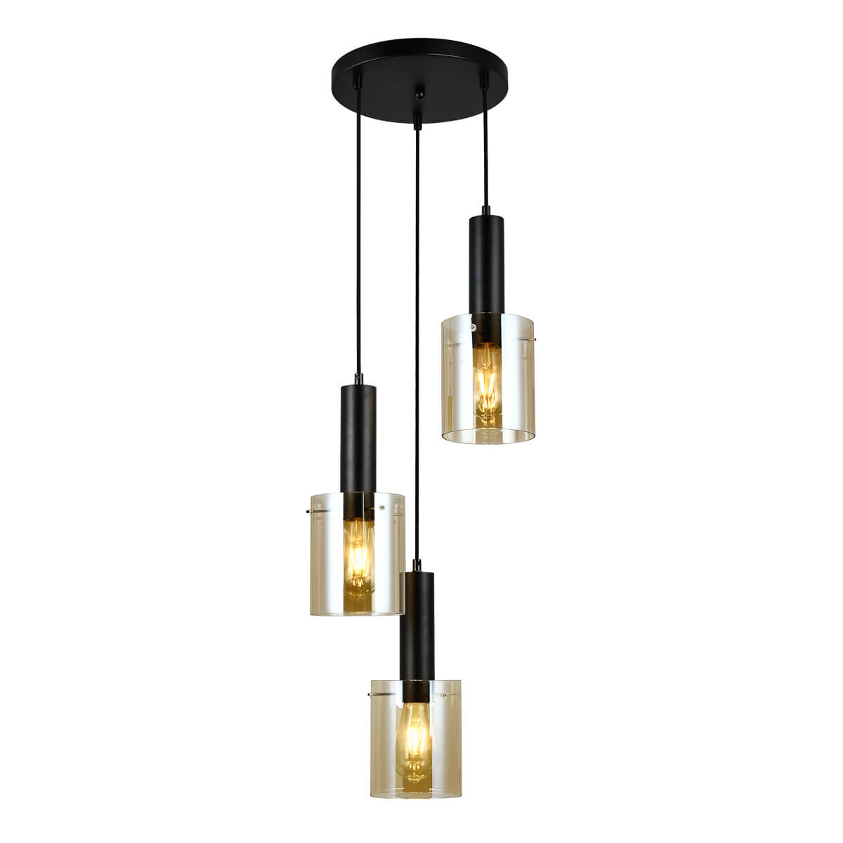 Suspension moderne Sardo Noire en verre - 5