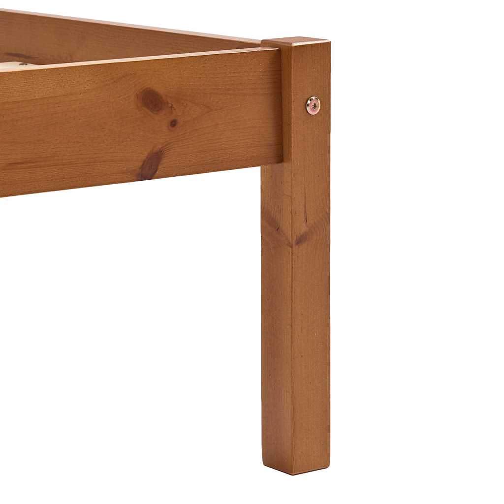 Cadre de lit sans matelas marron miel 160 x 200 cm bois de pin massif - 6