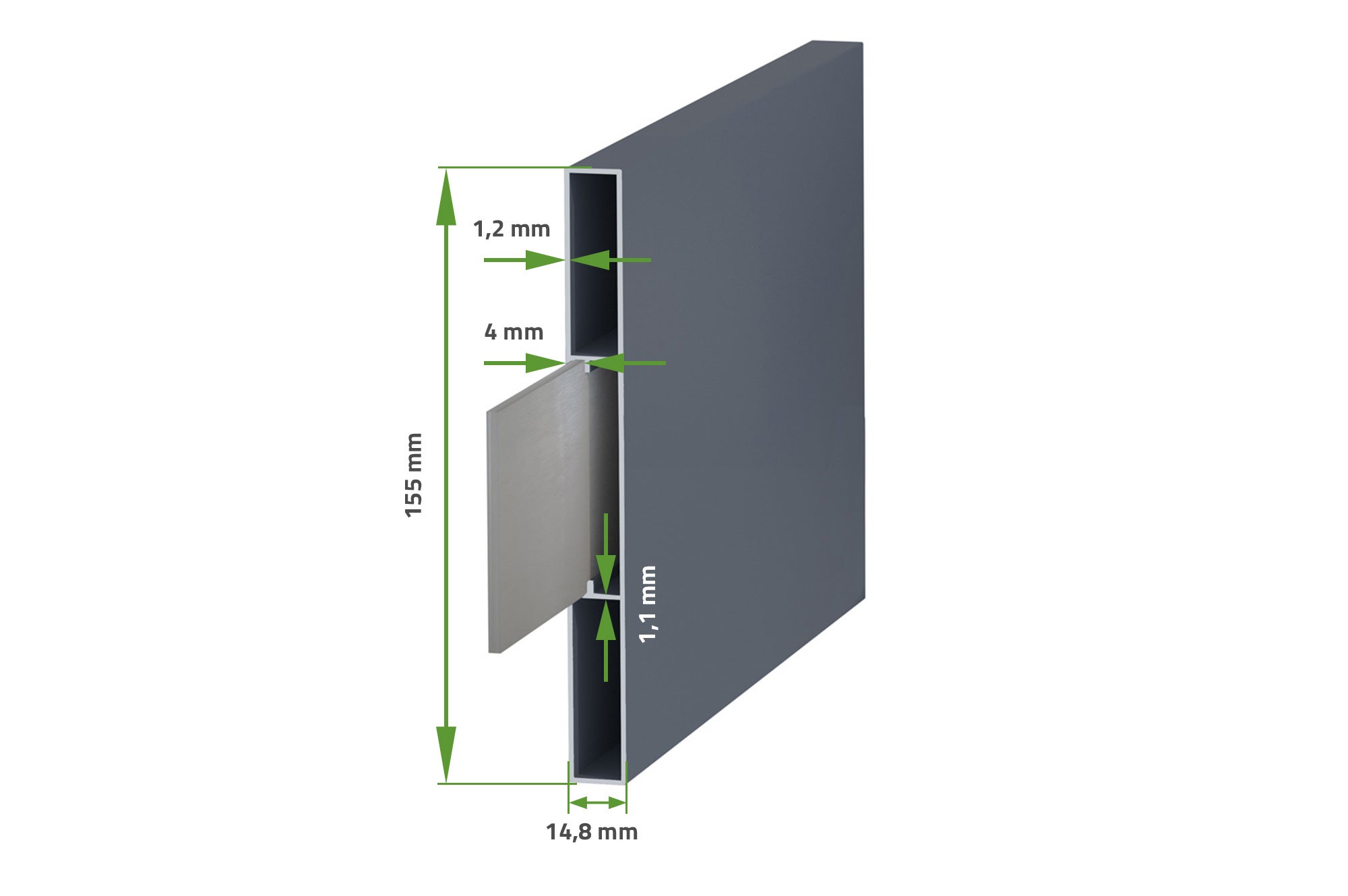 VOGEL Cancello pedonale manuale in alluminio, semi traforato 106 x 125 cm, grigio - 8