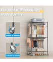 ORION91 Double Rail Coat Rack on Wheels, Adjustable Metal Clothing ...