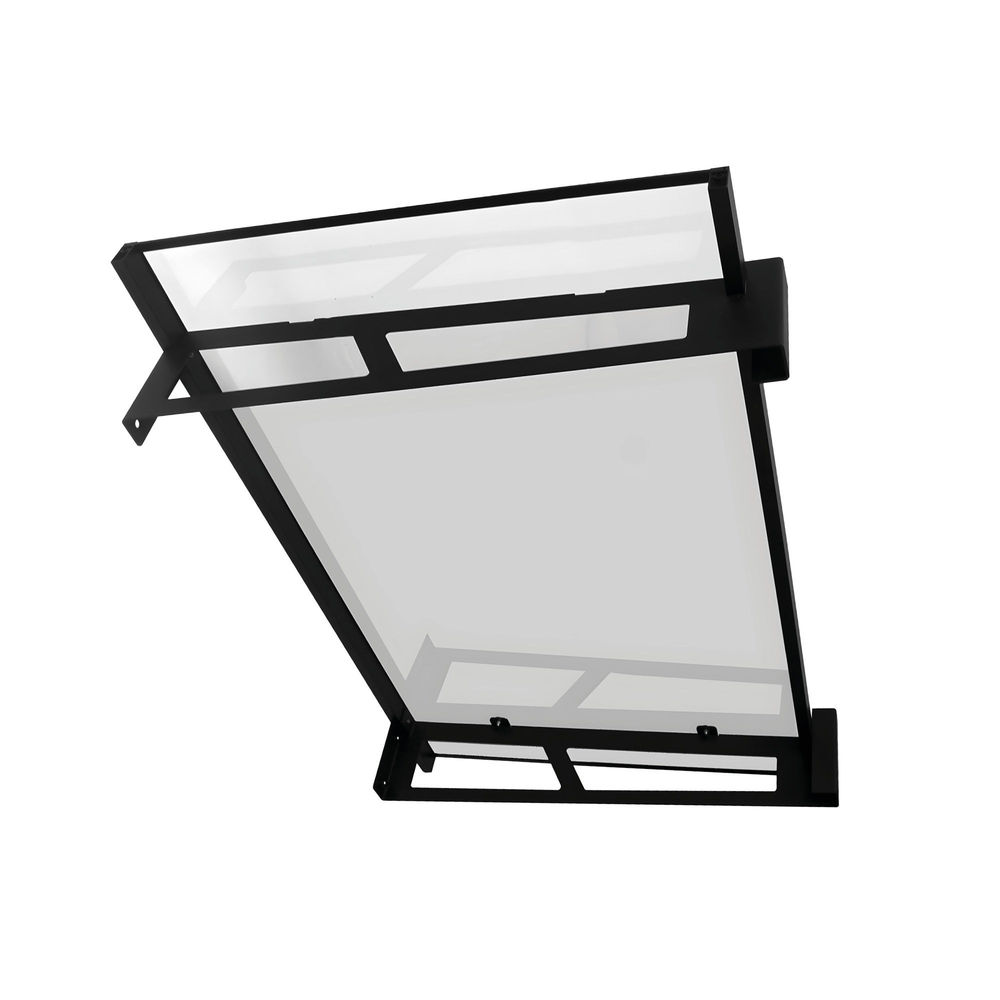 Wasabi - Marquise de Porta Exterior 120x100 cm AXIS – Policarbonato Sólido 2,7mm – Suportes de Ferro Preto – Instalação Fácil - 5