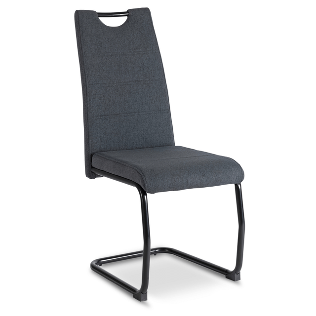 Krzesło Tapicerowane Kuchenne Do Salonu Jadalni Na Płozach LOPEZ Popiel