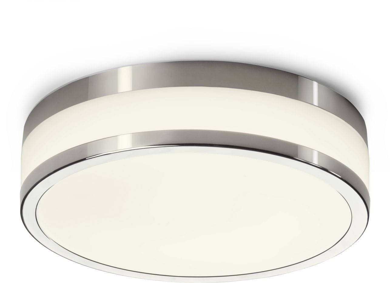 Plafon Malakka okrągły chromowany biały LED 18W 4000K 940lm wym: 8 x 29,5 cm IP44 szkło Nowodvorski Lighting