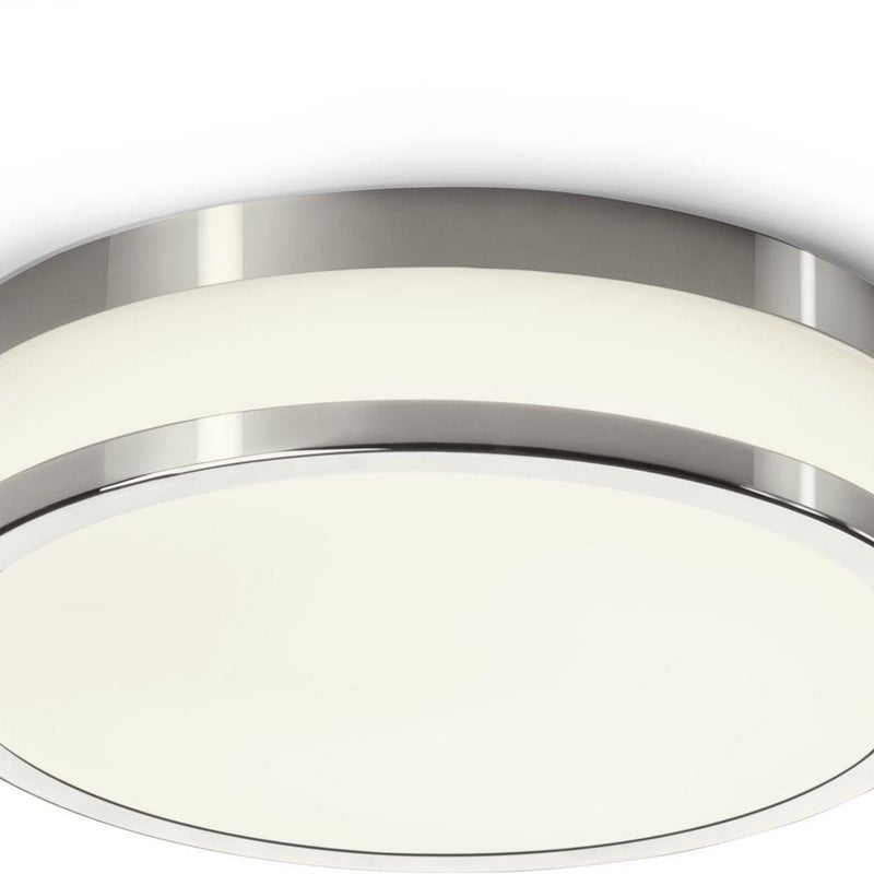 Plafon Malakka okrągły chromowany biały LED 18W 4000K 940lm wym: 8 x 29,5 cm IP44 szkło Nowodvorski Lighting