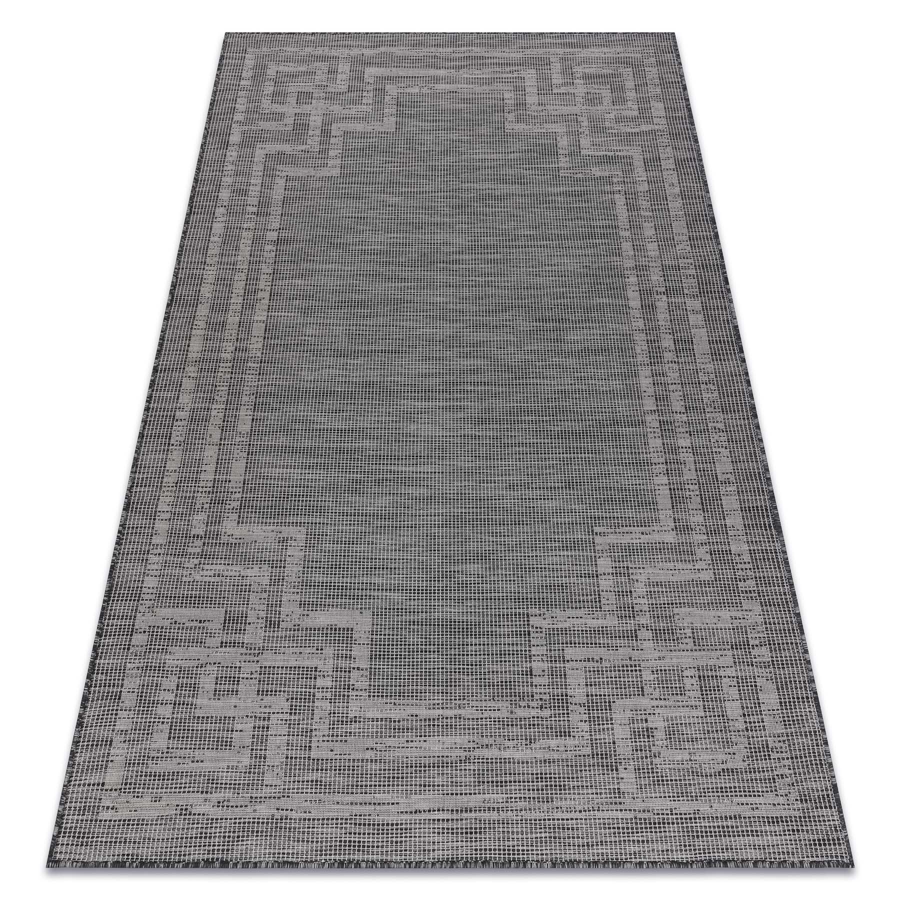 Dywan SZNURKOWY SIZAL płaskotkany PATIO 3071 Grecki ramka - czarny 117x170 cm