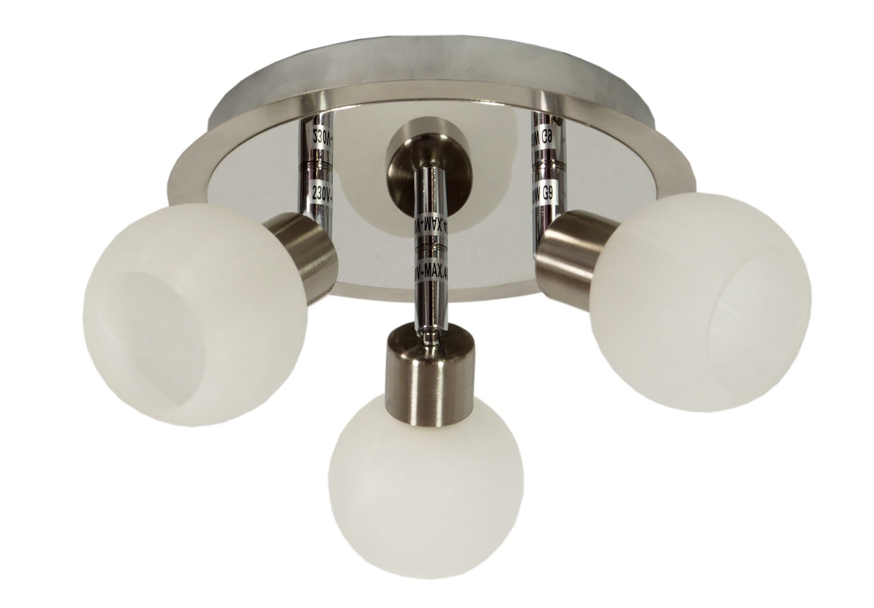 Lampa sufitowa wisząca Alabaster srebrno-biała 3xG9x40W wym: 16 x 30 x 30 cm szkło Candellux